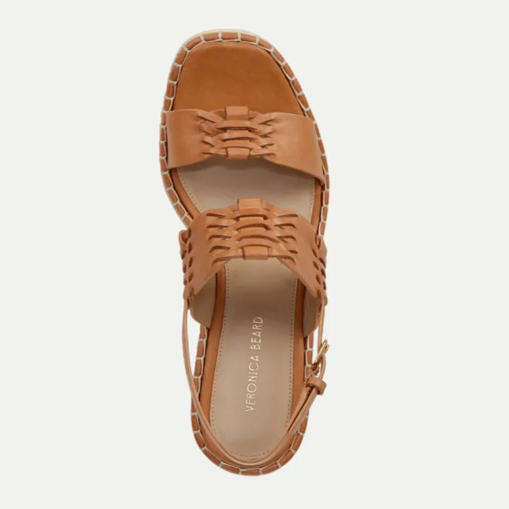 Veronica Beard 'Riya' Leather Espadrille Sandals, Natural Tan